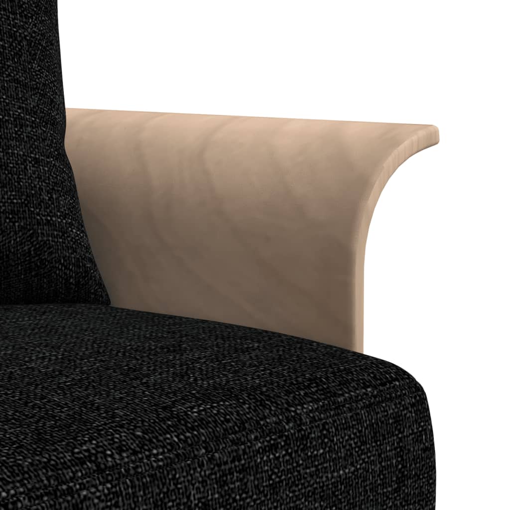 Sofá-cama em forma de L 279x140x70 cm tecido preto