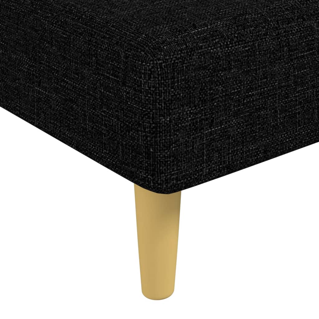 Sofá-cama em forma de L 279x140x70 cm tecido preto
