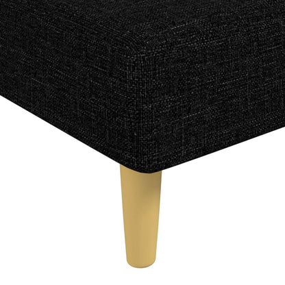 Sofá-cama em forma de L 279x140x70 cm tecido preto