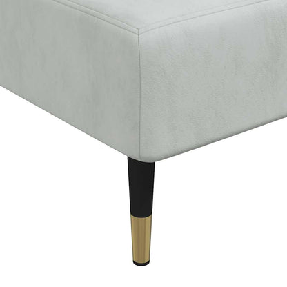 L-shaped sofa bed 279x140x70 cm light grey velvet