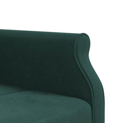Sofá-cama em forma de L 271x140x70 cm veludo verde-escuro
