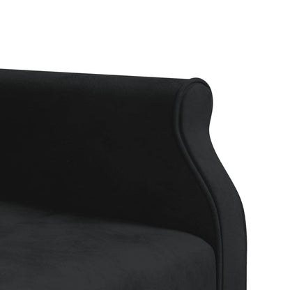 Sofá-cama em forma de L 271x140x70 cm veludo preto