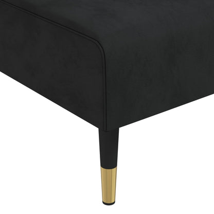 Sofá-cama em forma de L 271x140x70 cm veludo preto