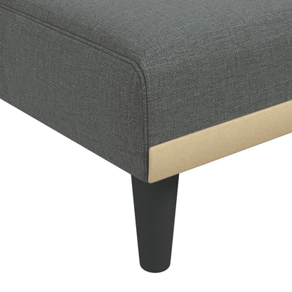 Sofá-cama em forma de L 255x140x70 cm tecido cinzento-escuro