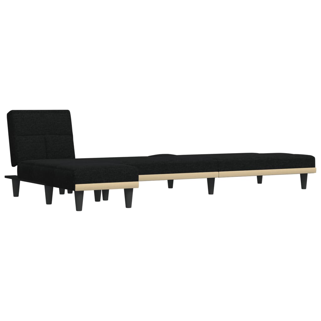 L-shaped sofa bed 279x140x70 cm black fabric