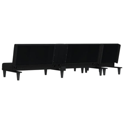 L-shaped sofa bed 279x140x70 cm black fabric