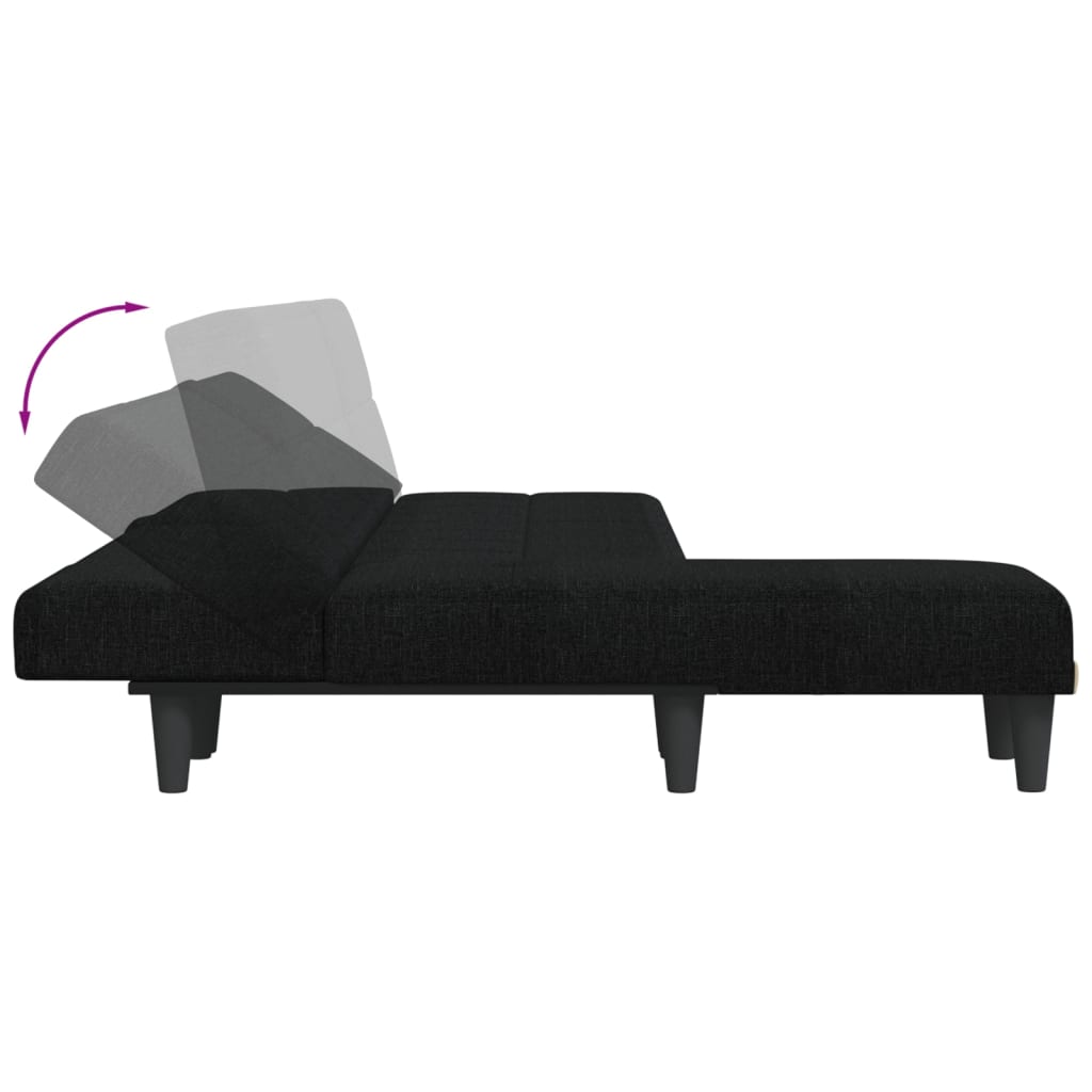 L-shaped sofa bed 279x140x70 cm black fabric