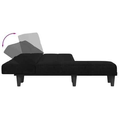 L-shaped sofa bed 279x140x70 cm black fabric