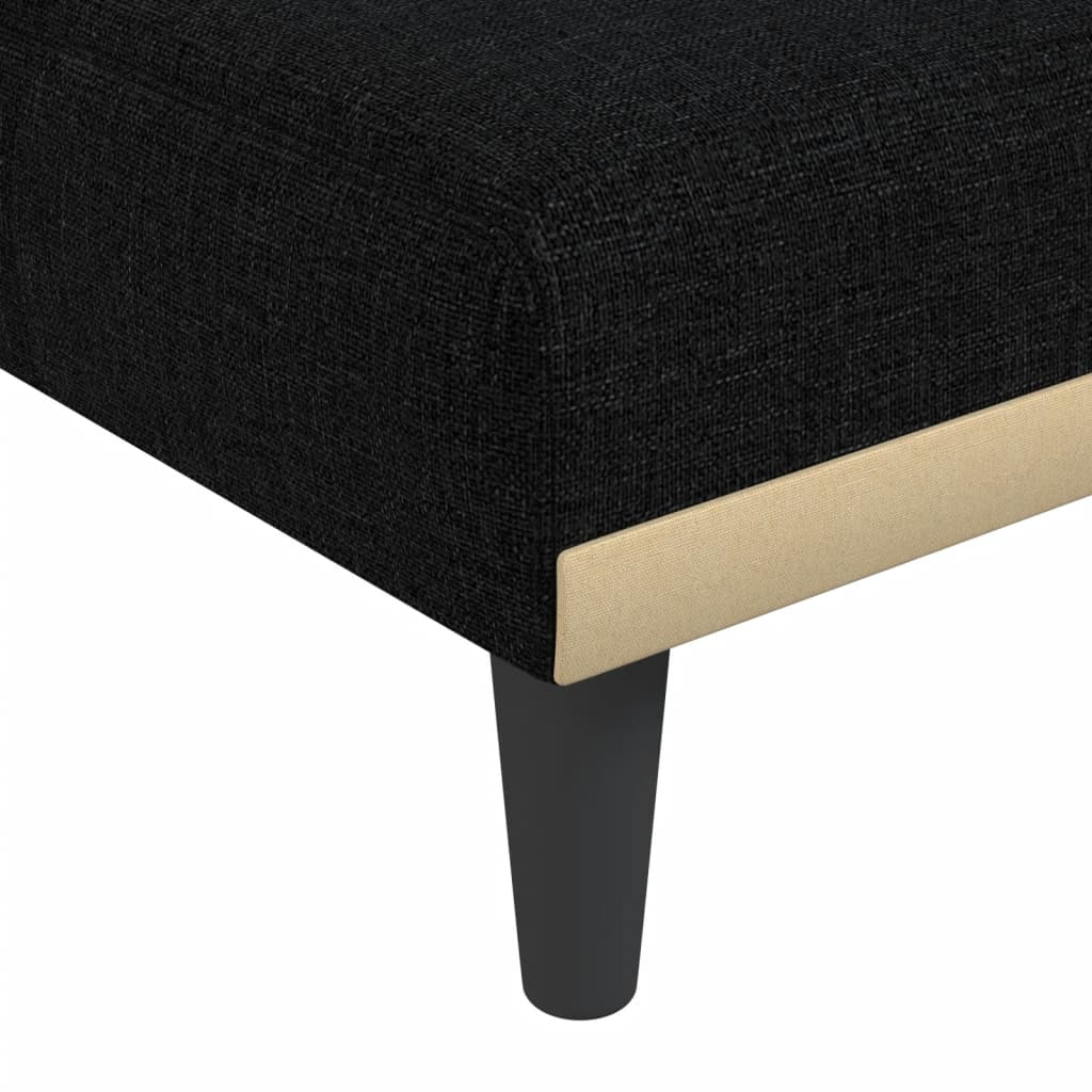 L-shaped sofa bed 279x140x70 cm black fabric