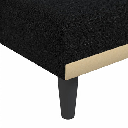 L-shaped sofa bed 279x140x70 cm black fabric