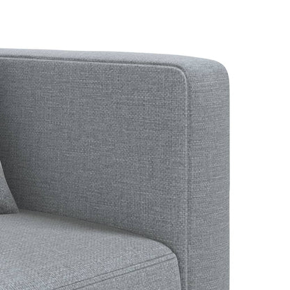 Sofá-cama em forma de L 275x140x70 cm tecido cinzento-claro