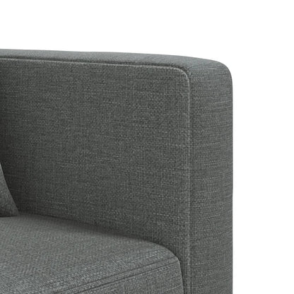 Sofá-cama em forma de L 275x140x70 cm tecido cinzento-escuro
