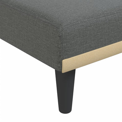 Sofá-cama em forma de L 275x140x70 cm tecido cinzento-escuro