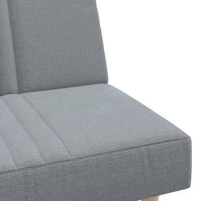 Sofá-cama em forma de L 255x140x70 cm tecido cinzento-claro