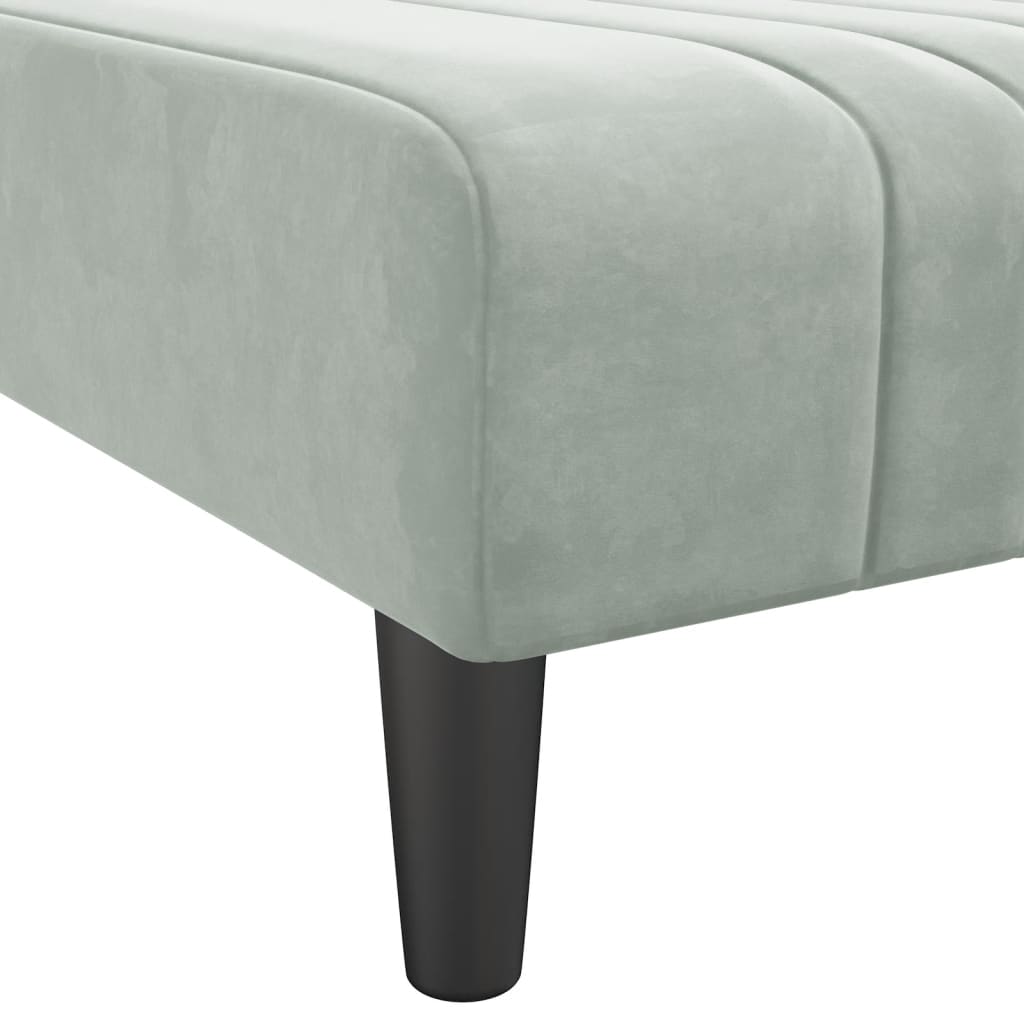 L-shaped sofa bed 260x140x70 cm light grey velvet