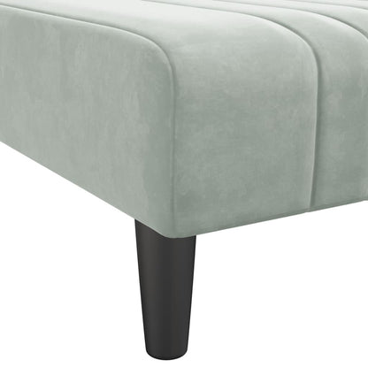 L-shaped sofa bed 260x140x70 cm light grey velvet