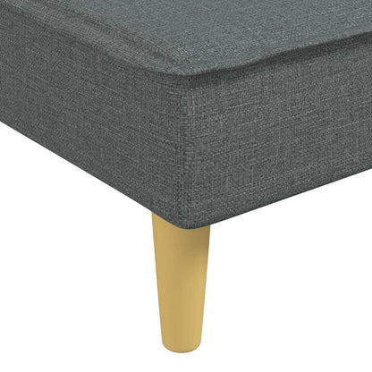 Sofá-cama em forma de L 255x140x70 cm tecido cinzento-escuro