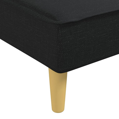 Sofá-cama em forma de L 279x140x70 cm tecido preto