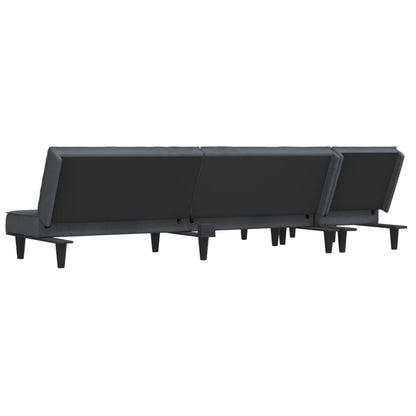 L-shaped sofa bed 255x140x70 cm dark grey velvet