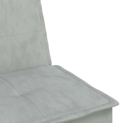 L-shaped sofa bed 255x140x70 cm light grey velvet