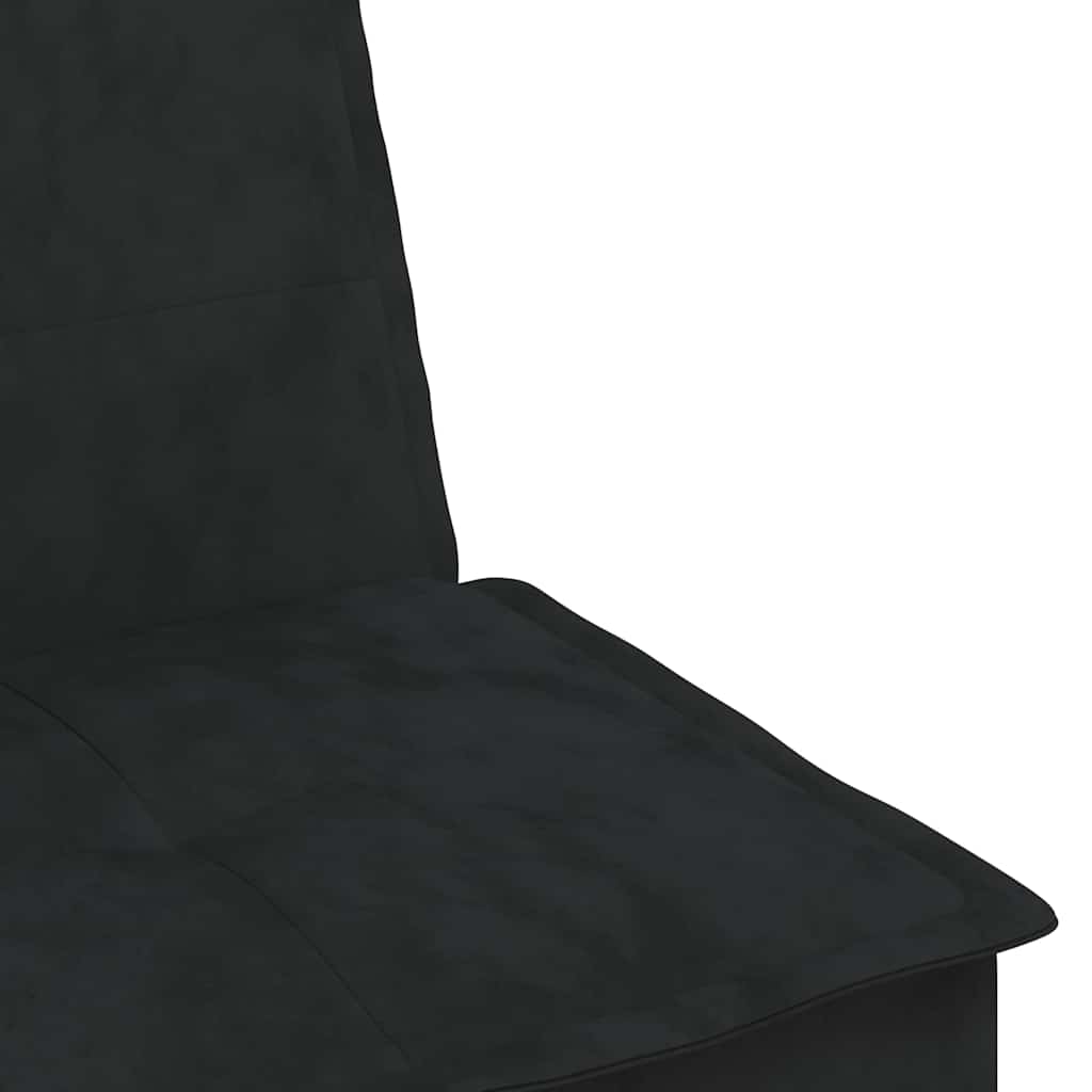 Sofá-cama em forma de L 255x140x70 cm veludo preto