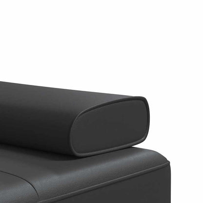 Sofá-cama em forma de L 255x140x70 cm couro artificial preto