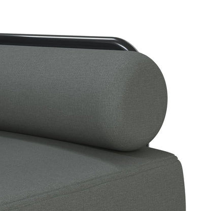 Sofá-cama em forma de L 260x140x70 cm tecido cinzento-escuro