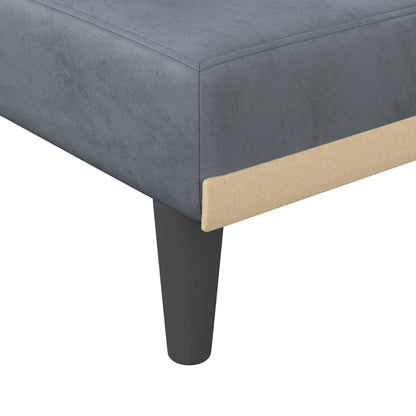 Sofá-cama em forma de L 271x140x70 cm veludo cinzento-escuro