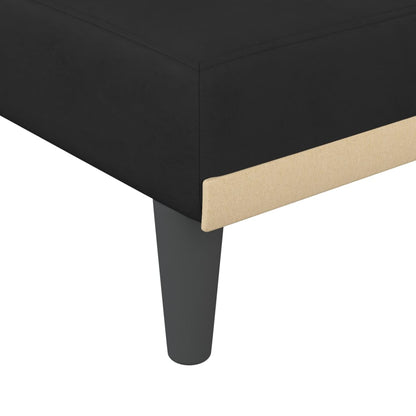 Sofá-cama em forma de L 271x140x70 cm veludo preto