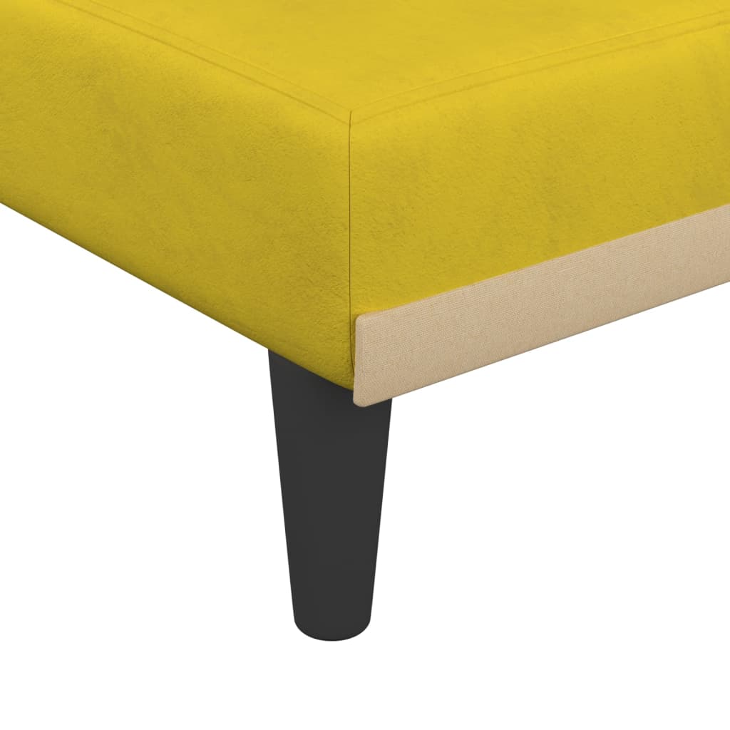 Sofá-cama em forma de L 271x140x70 cm veludo amarelo