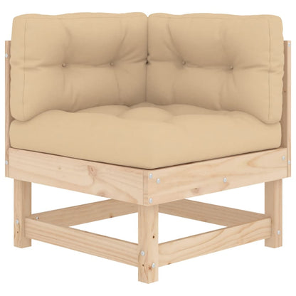 7 pcs conjunto lounge de jardim com almofadões madeira maciça