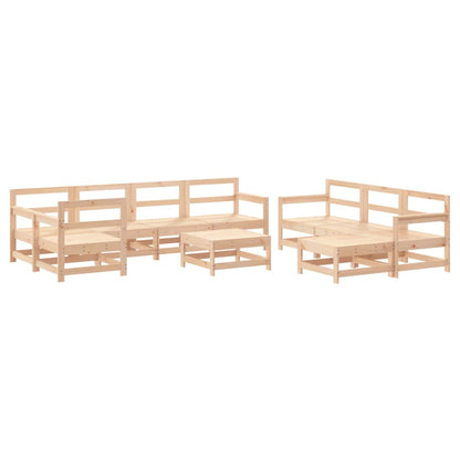 10 pcs conjunto lounge jardim c/ almofadões madeira maciça