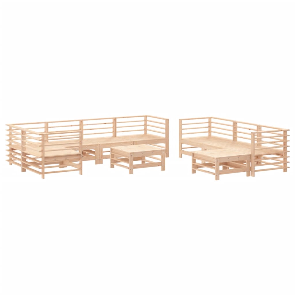 10 pcs conjunto lounge jardim c/ almofadões madeira maciça