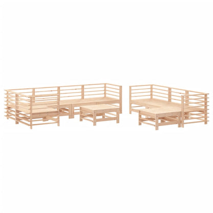10 pcs conjunto lounge jardim c/ almofadões madeira maciça