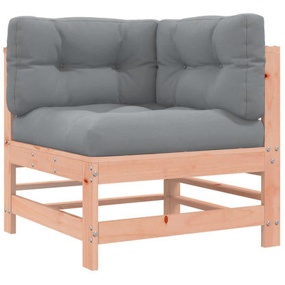 10 pcs conj. lounge jardim c/ almofadões madeira douglas maciça