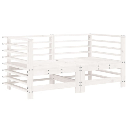 7 pcs conjunto lounge de jardim pinho maciço branco