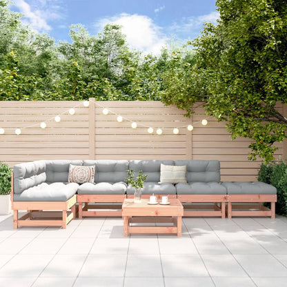 7 pcs conjunto lounge de jardim madeira de douglas maciça