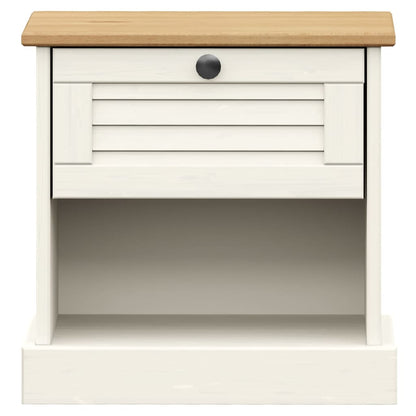 Mesa de cabeceira VIGO 42x35x42 cm pinho maciço branco