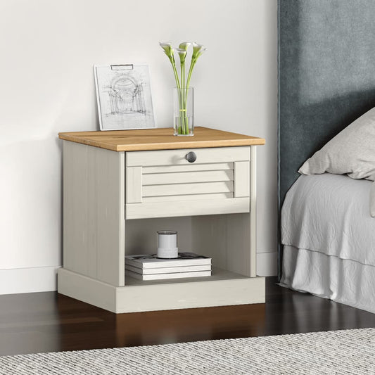 VIGO bedside table 42x35x42 cm solid pine white