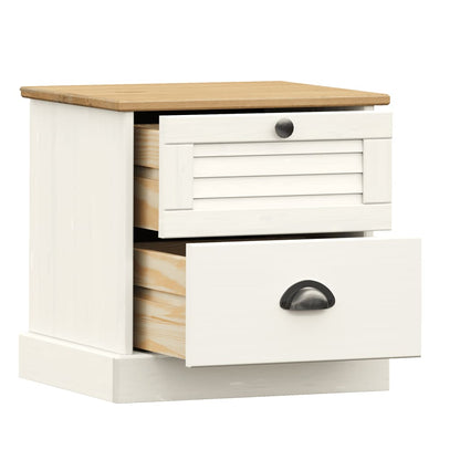 VIGO bedside table 42x35x42 cm solid pine white