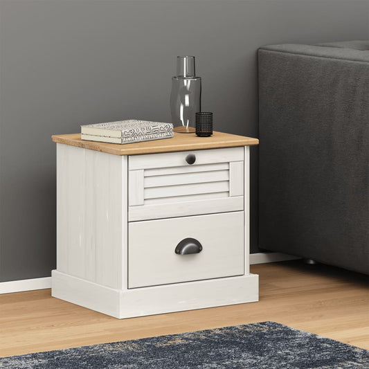 VIGO bedside table 42x35x42 cm solid pine white