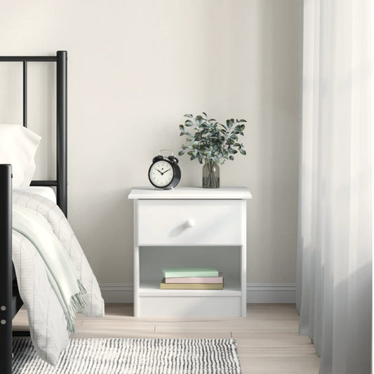 HIGH bedside table 41x35x41 cm solid pine white