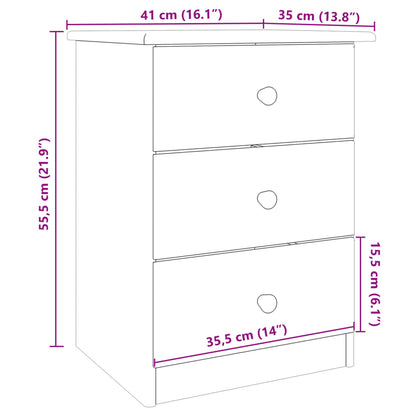 HIGH bedside table 41x35x55.5 cm solid pine wood
