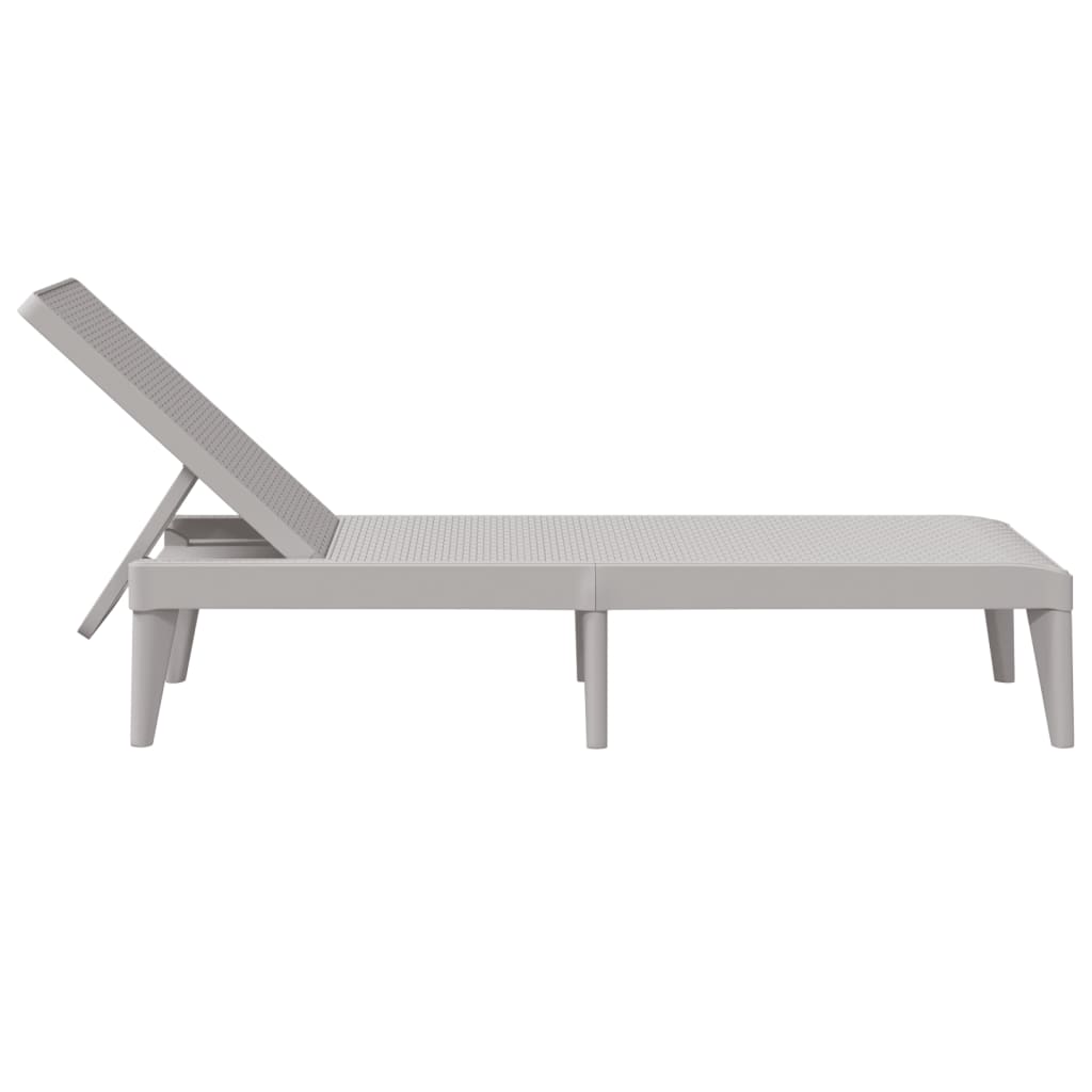 Sun lounger 186x60x29 cm PP grey