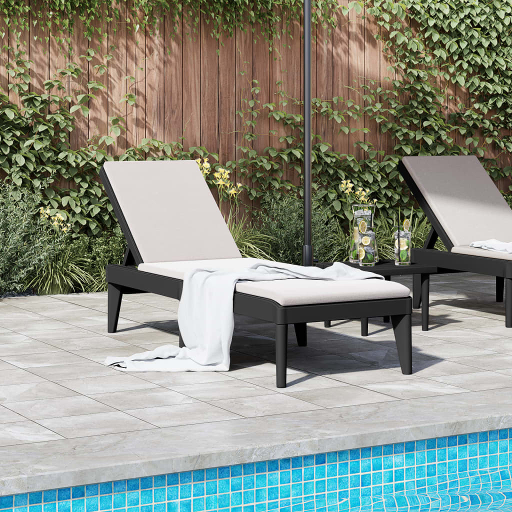 Sun lounger 186x60x29 cm PP anthracite