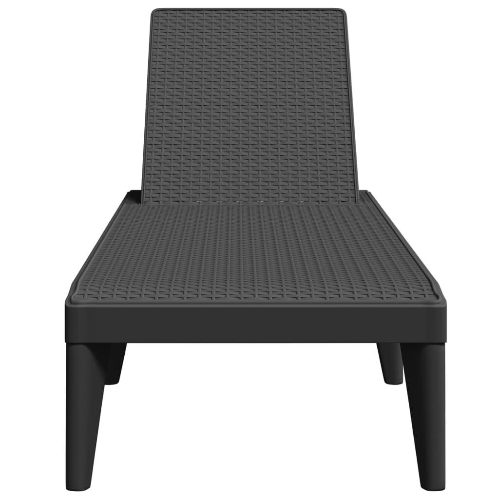 Sun lounger 186x60x29 cm PP anthracite