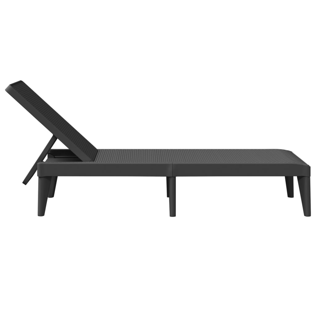 Sun lounger 186x60x29 cm PP anthracite