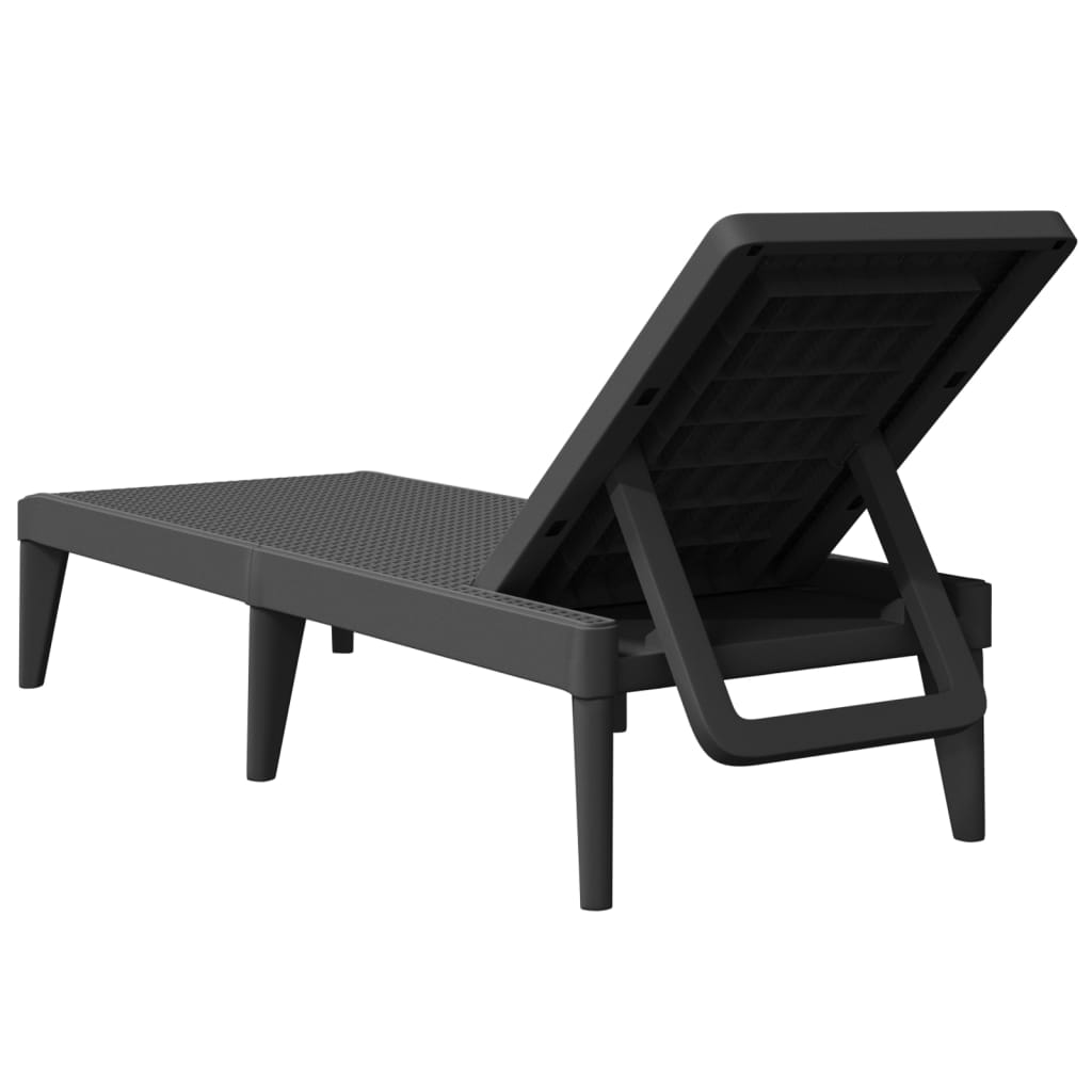 Sun lounger 186x60x29 cm PP anthracite