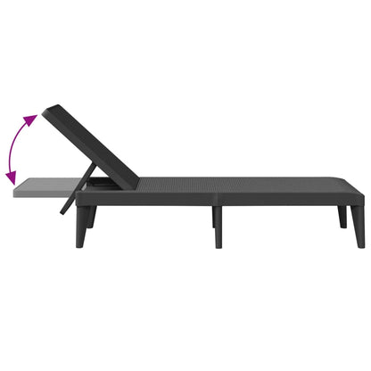 Sun lounger 186x60x29 cm PP anthracite