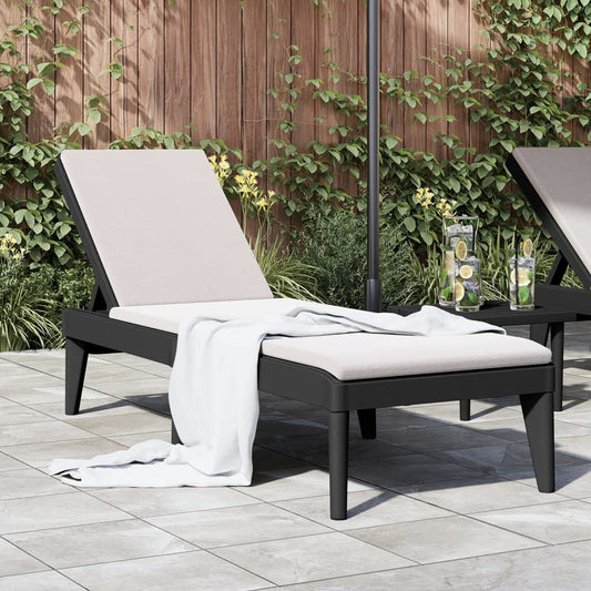 Sun lounger 186x60x29 cm PP anthracite